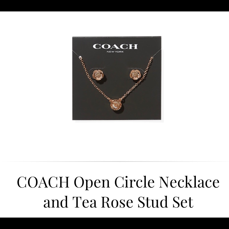 Nwt Coach Necklace And Stud Set 50$